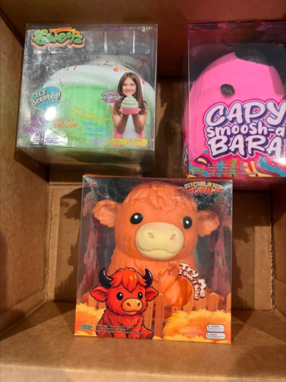 Lot of 3 PPNC Squeezee Sweetz Scented Cupcake, Capybara & Highland Cow SHIPS NOW